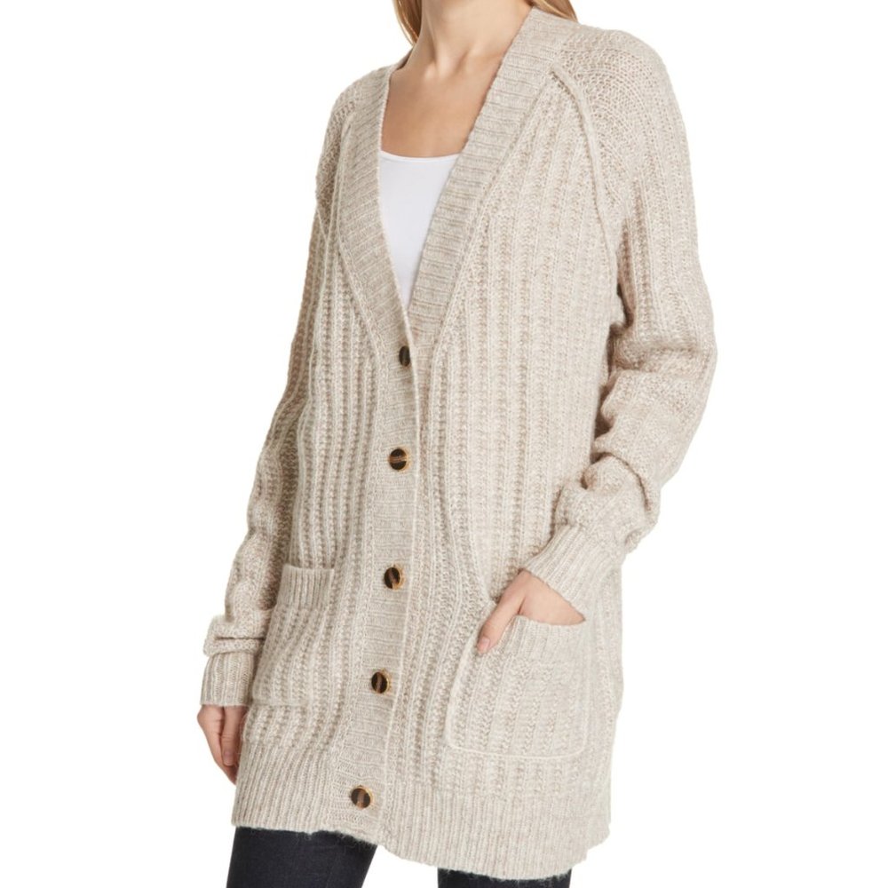 NICHOLAS Chunky Knit Alpaca Sweater Cardigan